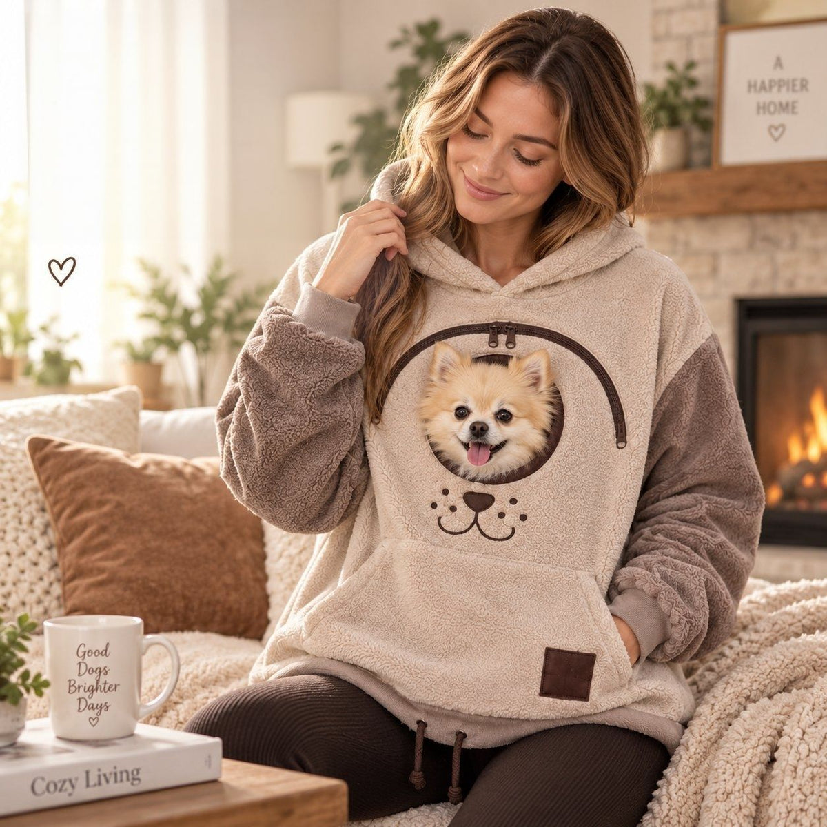 Ciepła bluza z kapturem oversize