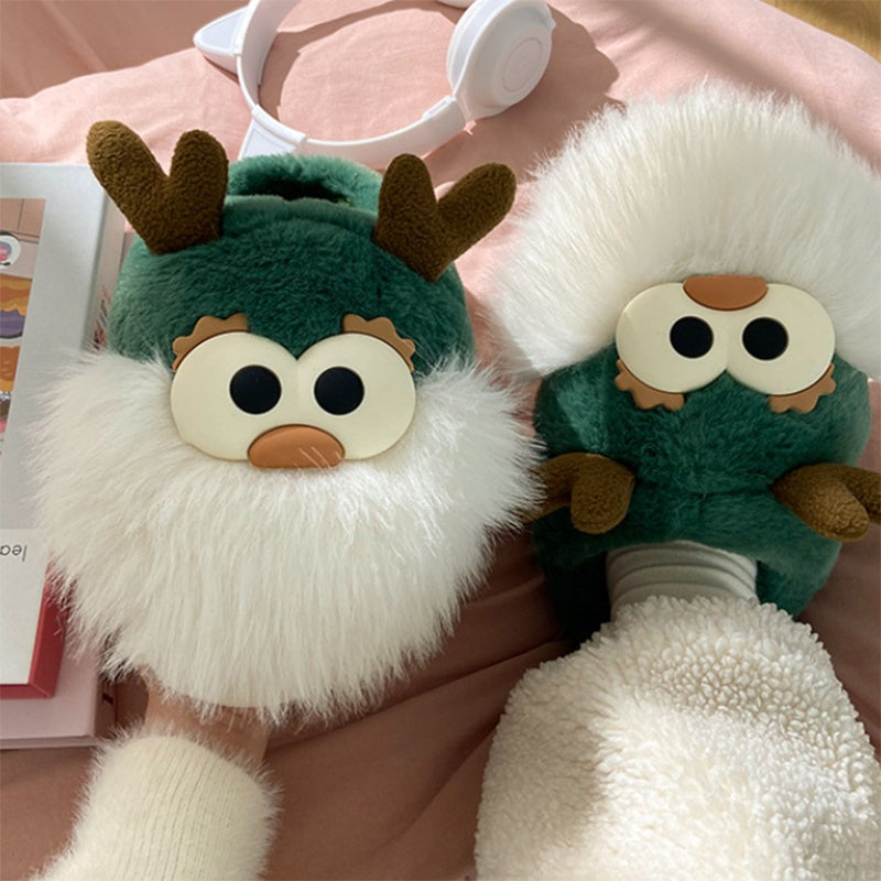 Świąteczne kapcie renifery
